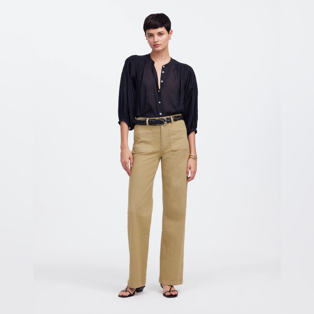 Madewell Emmett Wide-Leg Pants in Olive - Picture 5 of 5